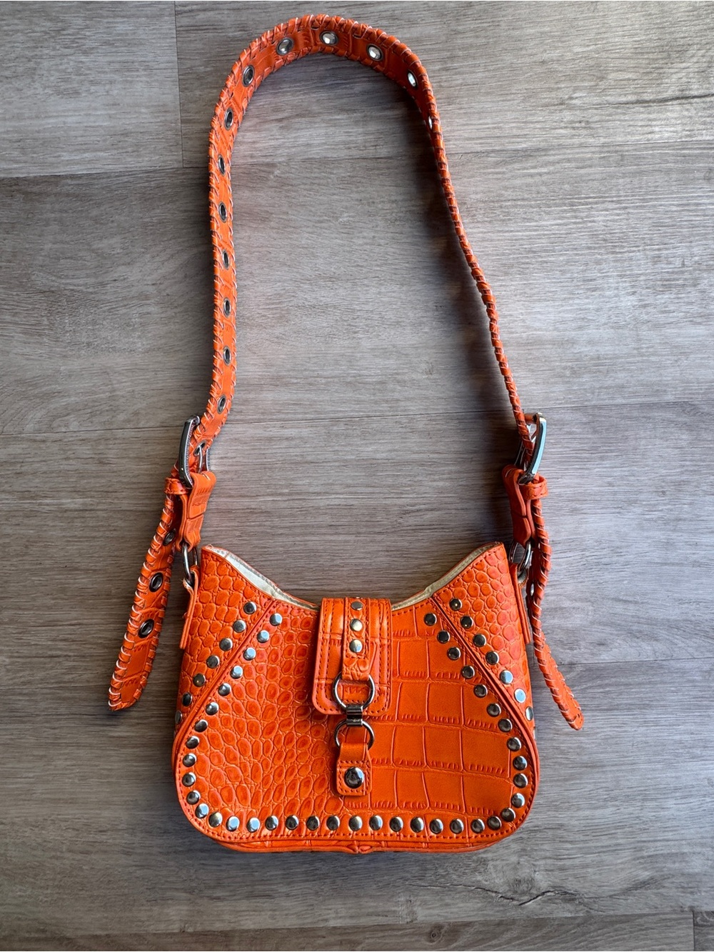 Urban Outfitters | Devon Studded Crossbody Bag Orange